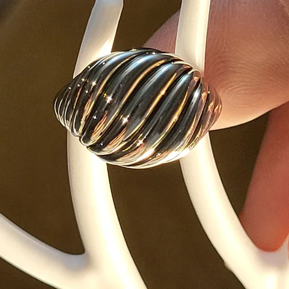 David Yurman Sterling Silver Sculpted Cable Pinky Ring. #195 - Picture 5 of 11